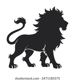 A Lion silhouette Vector Art Illustration, Digital Art, and Animal Character Design.