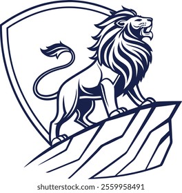 LION silhouette vector art illustration
