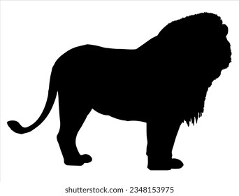 Lion silhouette vector art wild animal