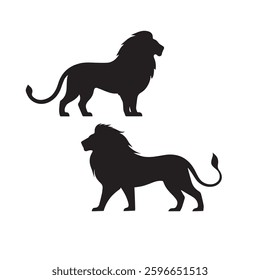 Lion silhouette vector design black and white.eps