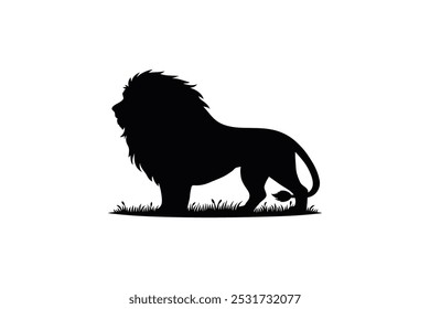 lion silhouette vector design template 
