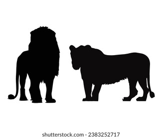Lion Silhouette. Lion Vector Illustration.