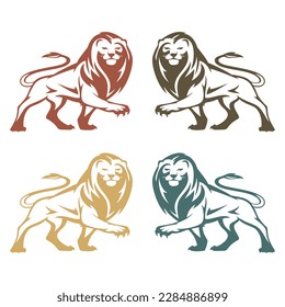 Lion Silhouette Vector Illustration Isolated On A White Background
