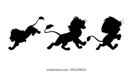 Lion silhouette vector illustration white background