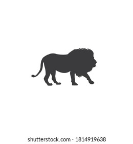 Vector de silueta de león sobre fondo blanco