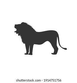 Lion silhouette vector on a white background