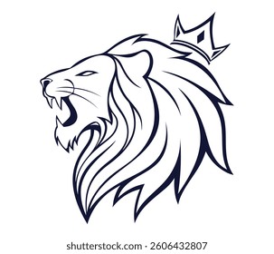 Lion Silhouette Vector with white backgrounds 