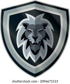 Lion silver and black logotype