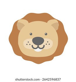 Lion simple icon illustration material