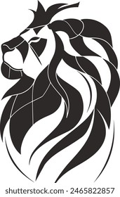 Lion simple line art  abstract style