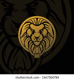 Lion simple logo icon design vector