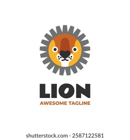 Lion Simple Mascot Logo Template