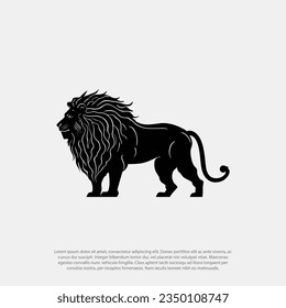 Lion simple realistic vector illustration isolated background on a white background, animal king of jungle