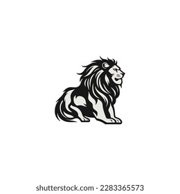 lion simple silhouette modern logo