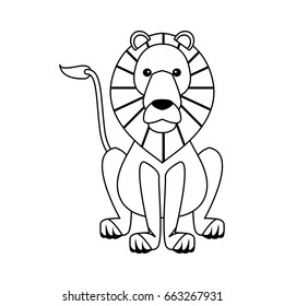lion sits dangerous predator animal