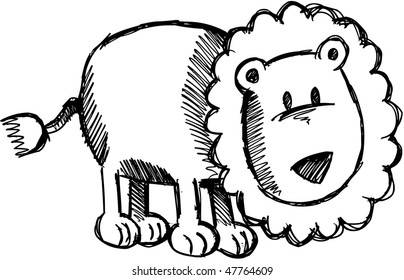 Lion Sketch doodle Vector