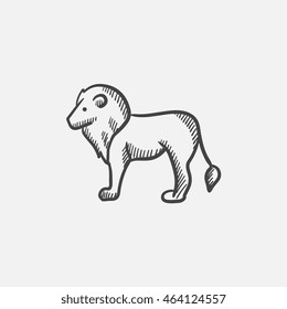 Lion sketch icon for web, mobile and infographics. Hand drawn vector isolated icon.