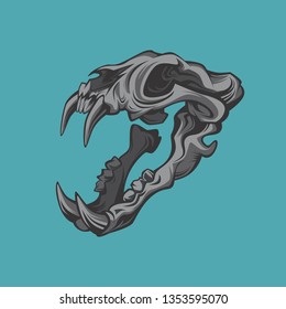 lion skull vector design 