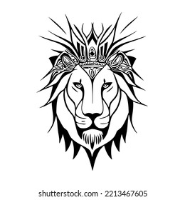 Lion Slavic Tribal Tattoo Design Vector