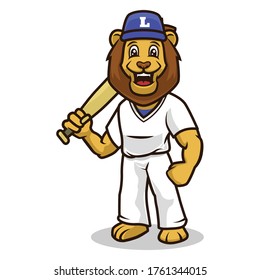 Lion smile cute mascot design illustration vector template