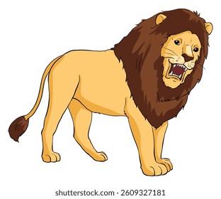 Lion smiling isolated on a white background