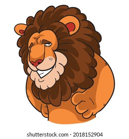 Lion With A Smug Face Vector Illustration