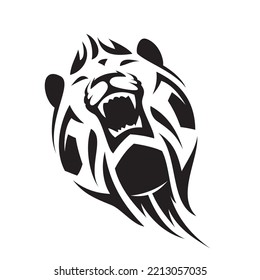 Lion Soccer Ball Logo Football Vector Stock Vector (Royalty Free ...