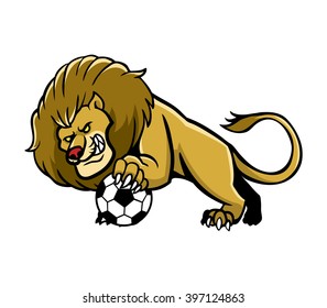 Lion Soccer Mascot