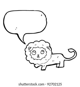 lion with speech bubble cartoon