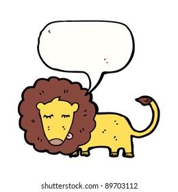 león con personaje de caricatura de burbuja de discursos