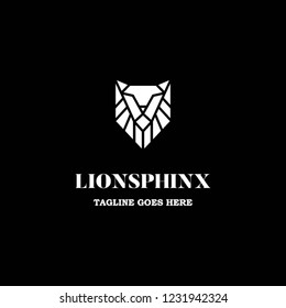 lion sphinx logo icon vector