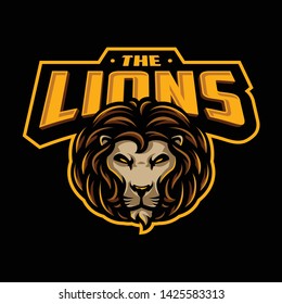 Lion sport logo in dark background