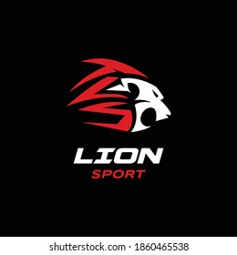 lion sport logo design template vector icon illustration modern symbol