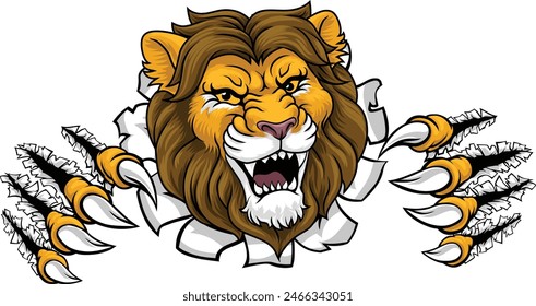 A lion sports team cartoon animal mascot