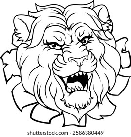 A lion sports team cartoon animal mascot