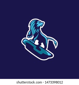 Lion Sports Tournament Vector Illustration Template