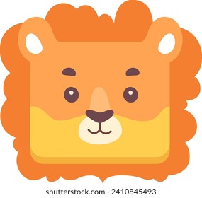 Lion Square Face Vector Illustration