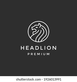 lion square logo vector icon illustration on black background