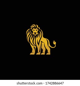lion is stand up, lion logo design