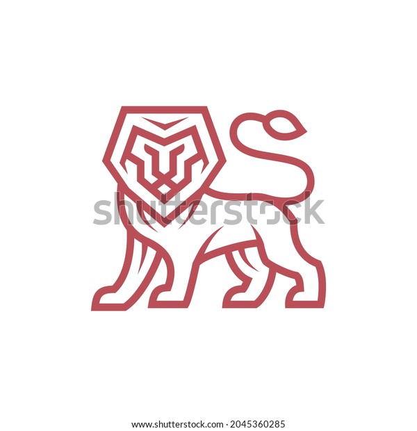 Lion Standing defiant\
Logo design vector