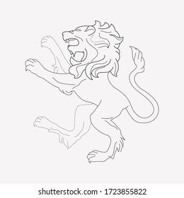 Lion standing on feet icon line element. Vector illustration of lion standing on feet icon line isolated on clean background for your web mobile app logo design.