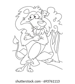 Lion standing on two legs