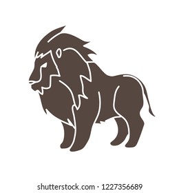 Lion standing side view graphic vector