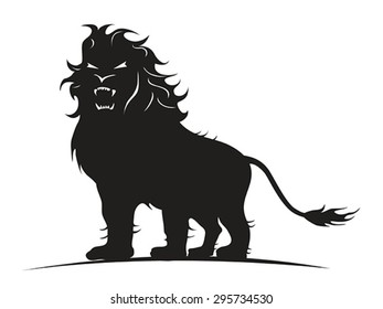 lion standing vector