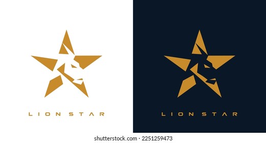 Lion star logo design modern and powerful