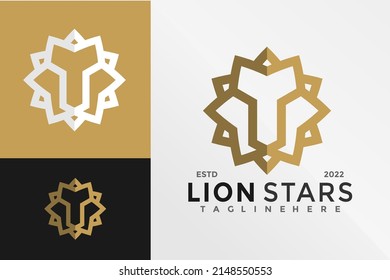 Lion Star Logo Design Vector illustration template