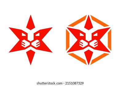 Löwe und Sternlogo. Sehr geeignet für verschiedene geschäftliche Zwecke auch für Symbol, Logo, Firmenname, Markenname, Icon und viele mehr.