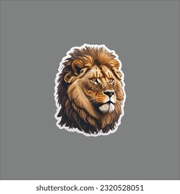 lion stiker logo vector design