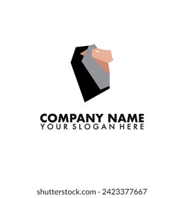 Lion stone Logo vector flat design.
