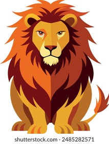 lion Stricker vector with a white background 